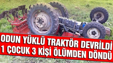 Karamürsel'de traktör devrildi 3 kişi ölümden döndü