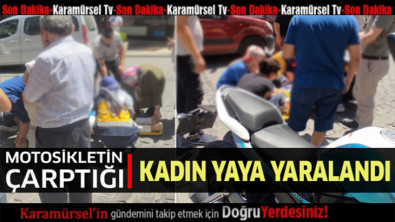 Karamürsel'de motosikletin çarptığı kadın yaralandı