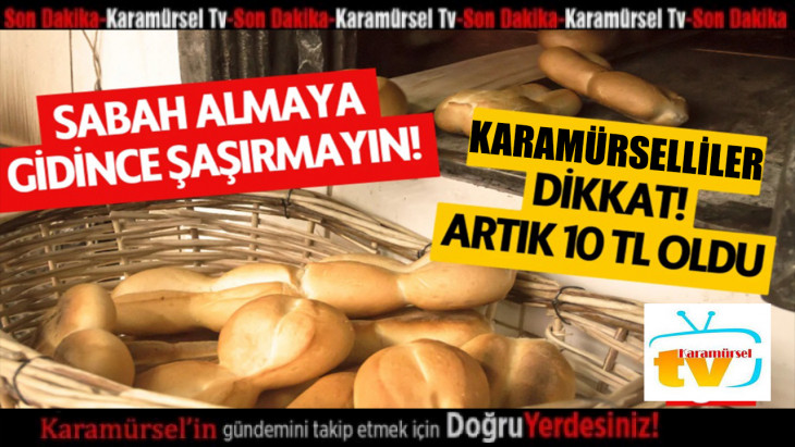 Karamürsel'de ekmek fiyatlarına zam yapıldı.